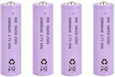 4 Pack 3.7V Rechargeable Batteries High Capacity for Flashlight Headlight Camera