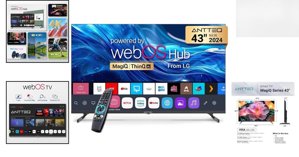 MagiQ 43" 4K UHD Smart TV WebOS with Dolby Audio, Alexa, Game Mode, Wi-Fi - Image 2 of 4