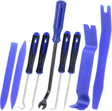 9Pcs Auto Trim Removal Tool Kit with Plastic Pry Tool, Fastener Clip Pliers, Car
