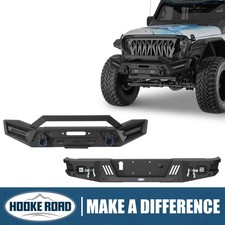 Tough Armor Front Rear Bumper W License Plate Light For 20-25 Jeep Gladiator Jt