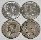 Kennedy Half Dollars 1964 - Lot of Four (4) 90% Silver Coins FREE SHIPPING