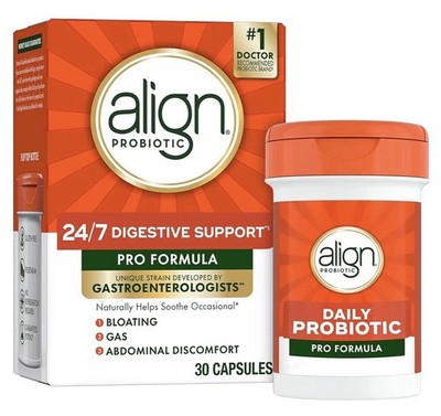 Align Probiotic 24/7 Digestive Support Pro Formula for Women and Men 30 Capsules
