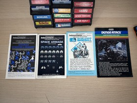 Lot Of 15 Vintage Intellivision Loose Video Game Carts w/ Few Overlays & Manuals