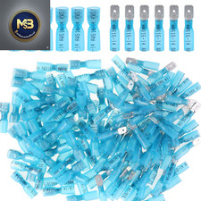 100Pcs 16-14 Gauge Fully Insulated Female/Male Spade Nylon Heat Shrink Waterproo