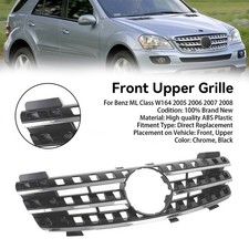 Front Grille Grill Fit Mercedes ML-Class W164 2005-08  Chrome Black A11