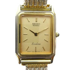 A3Y Seiko Excelline 7320-6020 Gold Silver Combo Quartz Ladies Watch 187