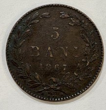 Rum&auml;nien, Carol I, 5 Bani, 1867, Smethwick, Kupfer, S, KM:3