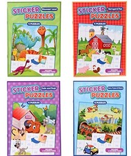 Set of 4 Kids Sticker Puzzle Books
