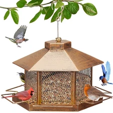 Metal Bird Feeder for Outdoor Hanging, 4.6LB Large Capacity, Garden Decoratio...