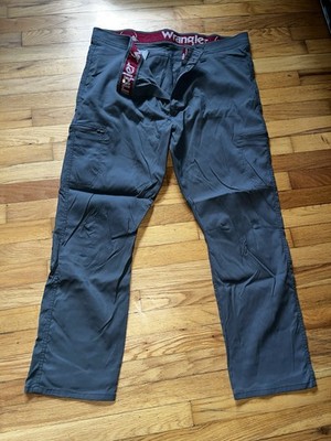 Men's Wrangler Gray Comfort Waist Cargo ATG Hiking Pants Size 44X30