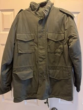 Rothco Men's M-65 Field Jacket Olive Drab, Small Regular With Liner And Hood.