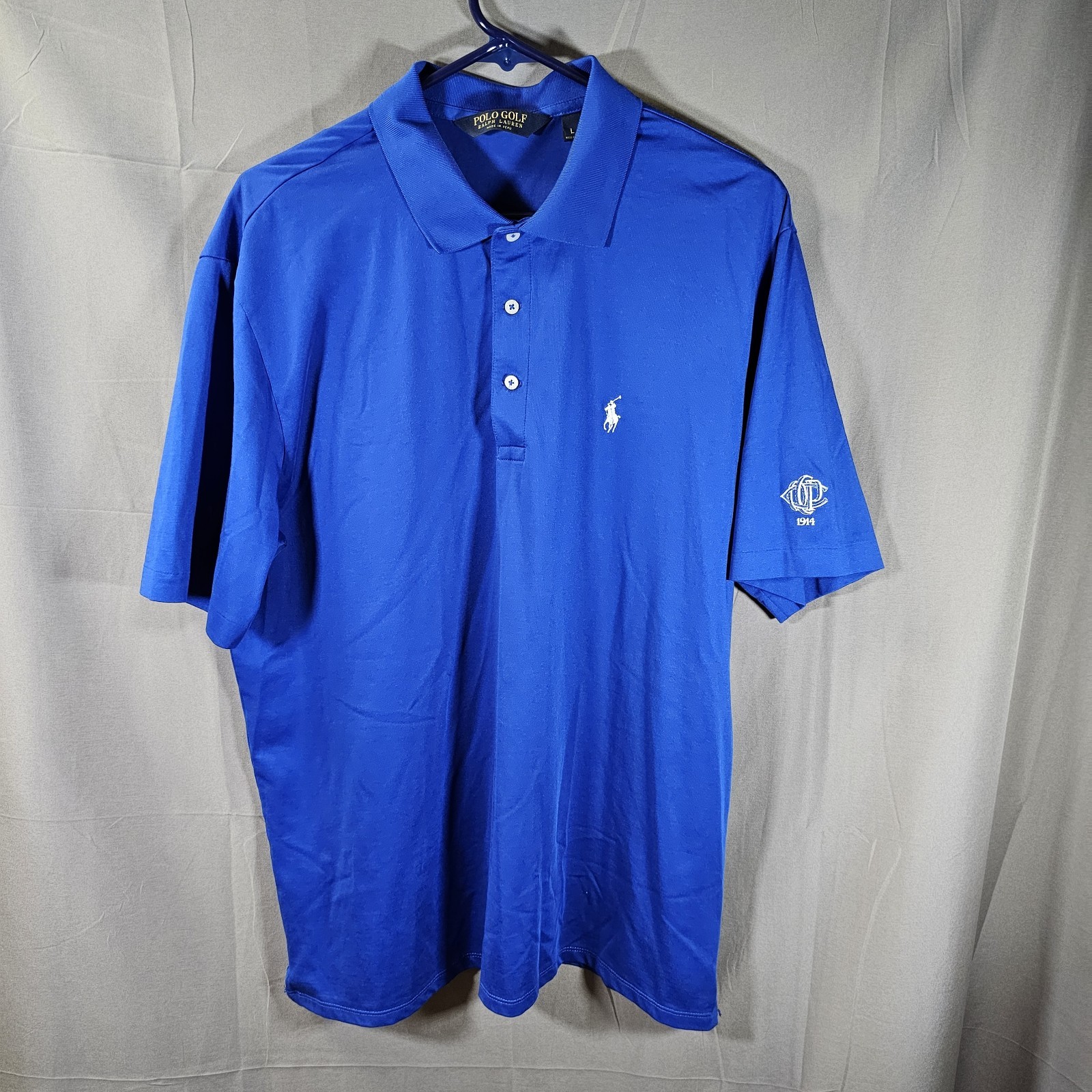 Ralph Lauren Polo Golf Camicia Uomo Grande Blu Piccolo Pony Logo Ricamato