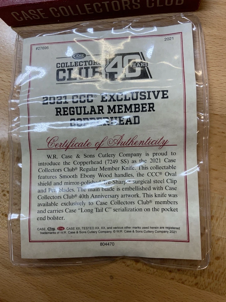 NAVAJA DE BOLSILLO CASE XX 2021 CLUB CCC REGULAR MADERA ÉBANO CABEZA DE COBRE 7249 27696 DM Foto 3 de 4