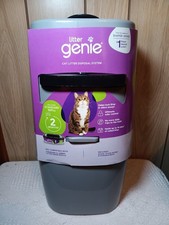 Litter Genie Pail Cat Litter Disposal System Box Silver W/ 1 Refill NEW