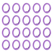 1 in Spring O Ring, 50pcs O Ring Clip Keyring Purse Buckle Metal, Purple