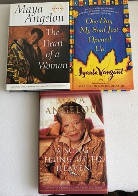 Maya Angelou & Iyanla Vanzant Lot Of 3 Books Heart of a Woman Song Flung Heaven