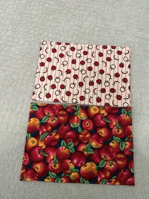Apples Reversible Cloth Placemats New Handmade Set Of 2