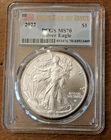 2022 PCGS MS70 SILVER EAGLE FDOI MS70 FLAG LABEL