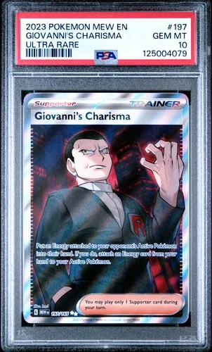 PSA 10 Giovanni's Charisma 197/165 MEW EN 151 Full Art Pokemon Card