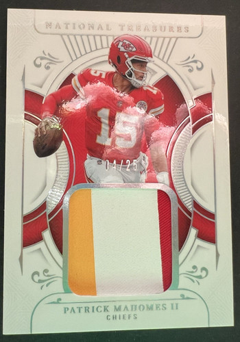 Patrick Mahomes 2025 National Treasures Treasured Patches 3-Color #TP-PMS #4/25