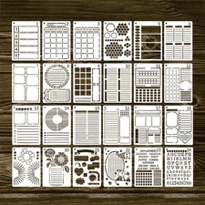 24PCS Journal Stencil Set for Dotted Journals for Time Saving Planner for Studen