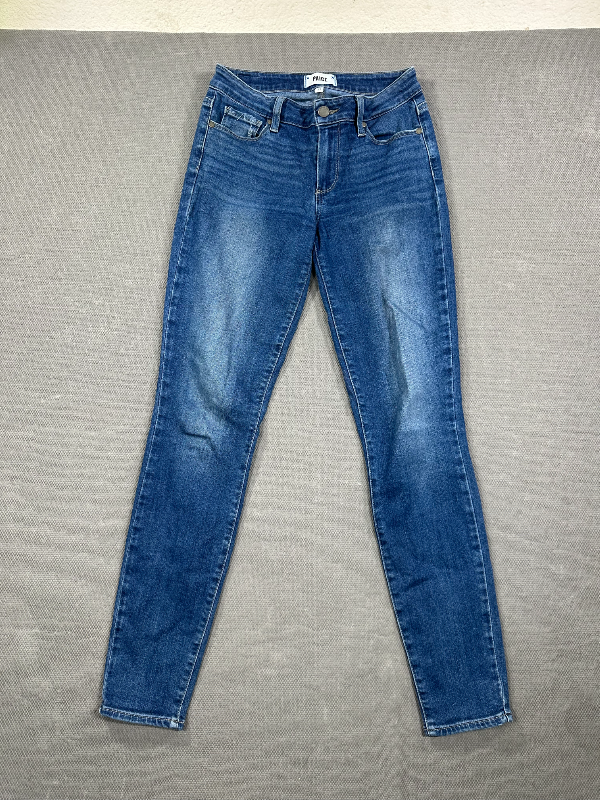 Paige Skinny Jeans Size 27 Dark Blue Wash Verdugo Ultra Mid Rise Stretchy Denim-image