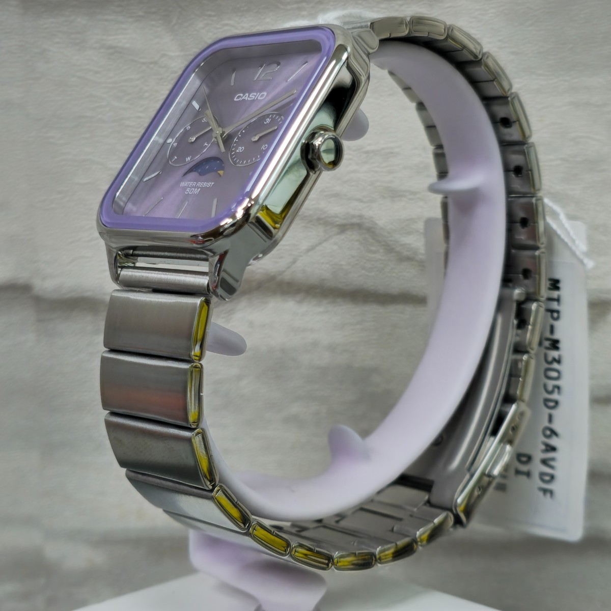 Casio Standard MTP-M305D-6A Moonphase Stainless steel –Purple Dial