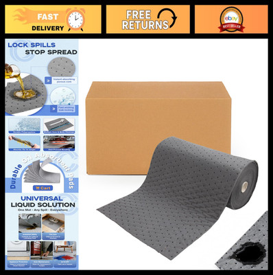 15''Wx50'L Heavy-Duty Oil Absorbent Mat | Upgraded Spill Pads for Garage, Worksho