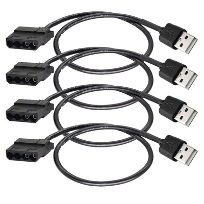 USB-zu-4-Pin-Molex Adapter Kabel für Gehäuselüfter 30 cm Set