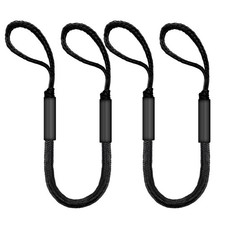 4FT Bungee Dock Lines for Boats with Loops   Shock Absorbent Black Blue