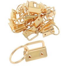 30 Sets 1 Inch Metal Key Fob Hardware Key Fob Keychain Wristlet with Split Ri...