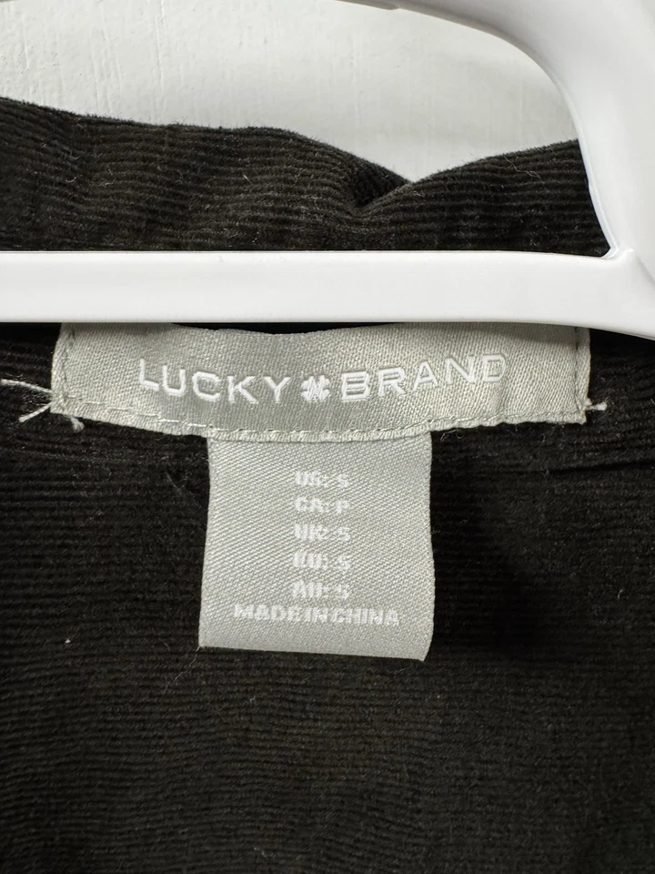 Lucky Brand Shirt Dress Brown Corduroy Collared Pockets Button Down Small - Image 2 of 4