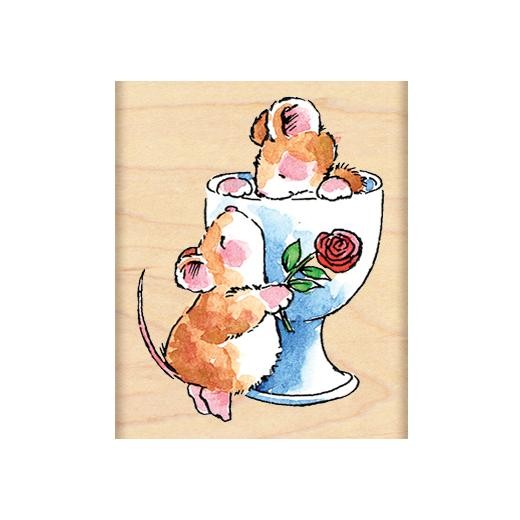 Penny Black Wood Mounted Rubber Stamp - Cupful of Love 3780H