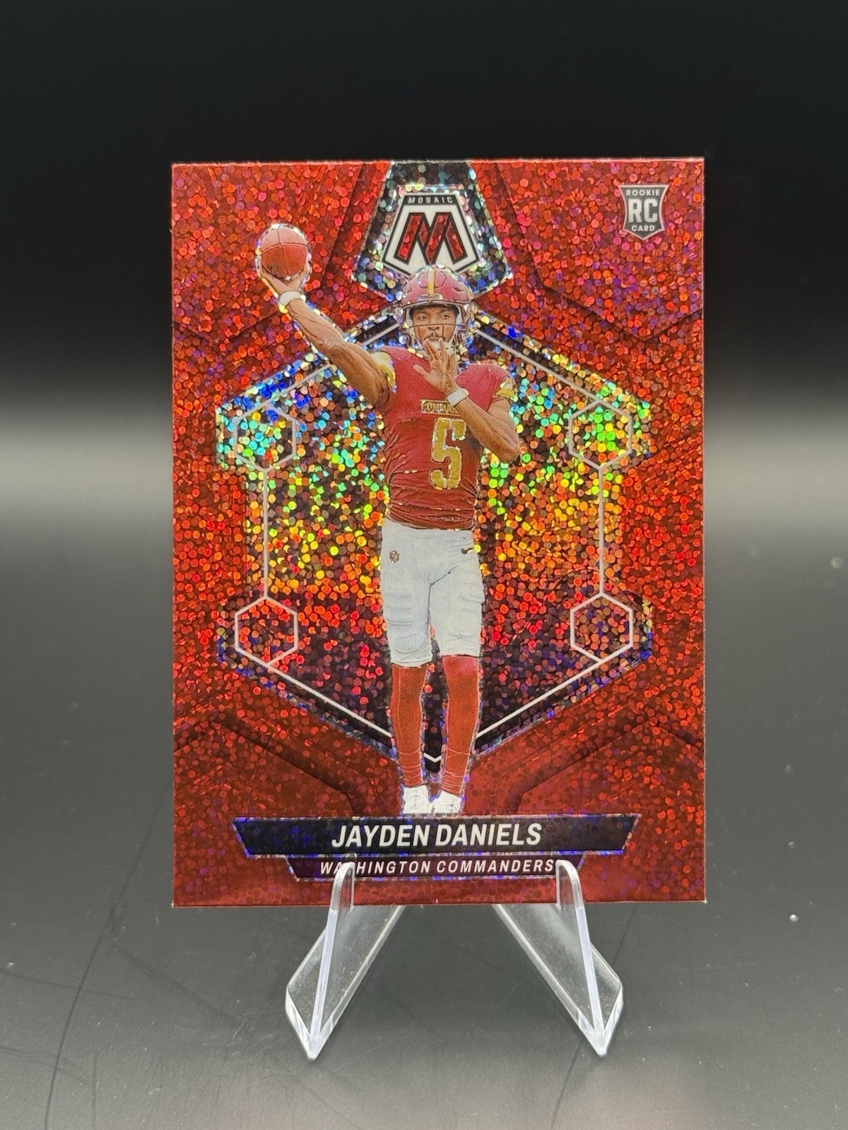 2024 Panini Mosaic - Rookies Jayden Daniels #302 Red Sparkle Prizm (RC)