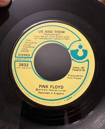 PINK FLOYD 7" US AND THEM/TIME 45 Harvest 1974