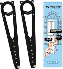 Adjustable Cat Door Latch Stabilizer 2 Pack Pet Door Stopper Dog Proof Black