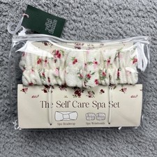 Wild Fable Self Care Spa Set Headwrap Wristbands 3pc White Floral Women Regular
