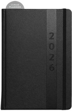 2026 Planner - 6x8 Inch Weekly and Monthly 6X8, Black Leather