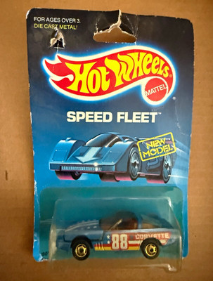 Hot Wheels Speed Fleet 80's Corvette Chevrolet 1:64 Blue Diecast Unopened 1989