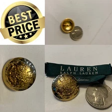 💎Ralph Lauren LRL💎1 Gold Button .80 (7/8) Crown Crest Shield Sleeve Cuff B0127