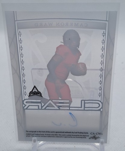 2022 LEAF TRINITY CLEAR Blue Foil CAMERON WARD RC AUTO #3/49 (Miami Qb 1) - Picture 3 of 3