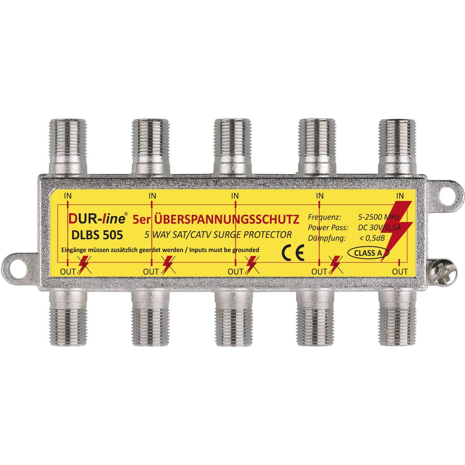 Dur-line 5 Fach Sat-überspannungsschutz - Blitzschutz -5 X