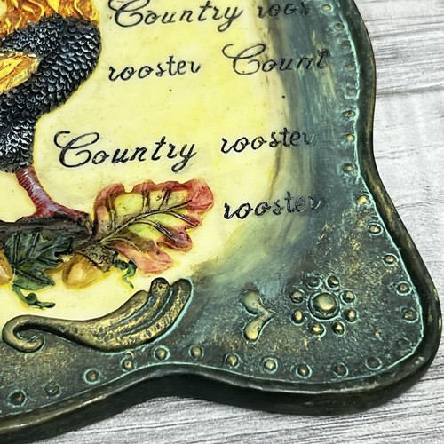 Vintage Country Rooster Resin Wall Hanging Kitchen Decor Plaque 8"x 8" Farmhouse - Picture 5 of 10