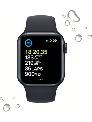 Apple Watch SE 44mm Space Gray Aluminum Case with Black Sport Band - Regular... - Zdjęcie 3 z 4