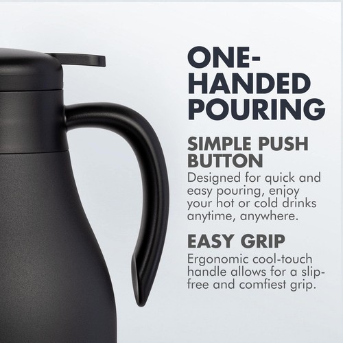 61oz Stainless Steel Thermal Coffee Carafe Insulated Double Walled Vacuum Coffee - Picture 4 of 7