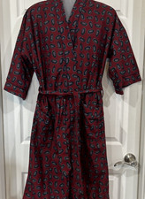 Vintage Pierre Cardin Robe 80s Burgundy Soft Brushed Polyester Lightweight OSFM