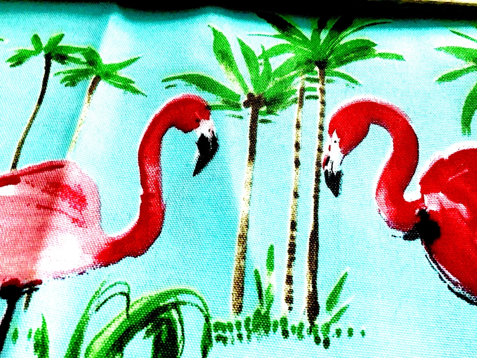 Tela exterior Berkshire flamenco aguamarina rosa verde por yarda Foto 3 de 4