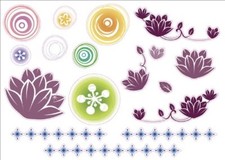 Flower Pattern Artwork Kids Living Bedroom Decor Wall Sticker Decal 15"W X 23"H