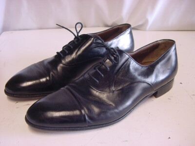 N.E.W.S. BY SANDRO MOSCOLONI BLACK LEATHER OXFORD DRESS SHOES - MEN'S SIZE 11 M