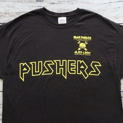 Vintage Iron Maiden Pushers Alien Crew Band Tshirt Size XL Black